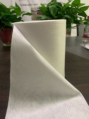 tela no tejida blanca del poliéster 50g y viscosa de Spunlace para el tejido del algodón, cojines, trapos mojados