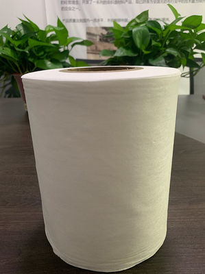tela no tejida blanca del poliéster 50g y viscosa de Spunlace para el tejido del algodón, cojines, trapos mojados