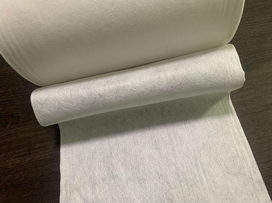 tela no tejida blanca de Spunlace de la viscosa 50g y del poliéster para el tejido del algodón, cojines, trapos mojados